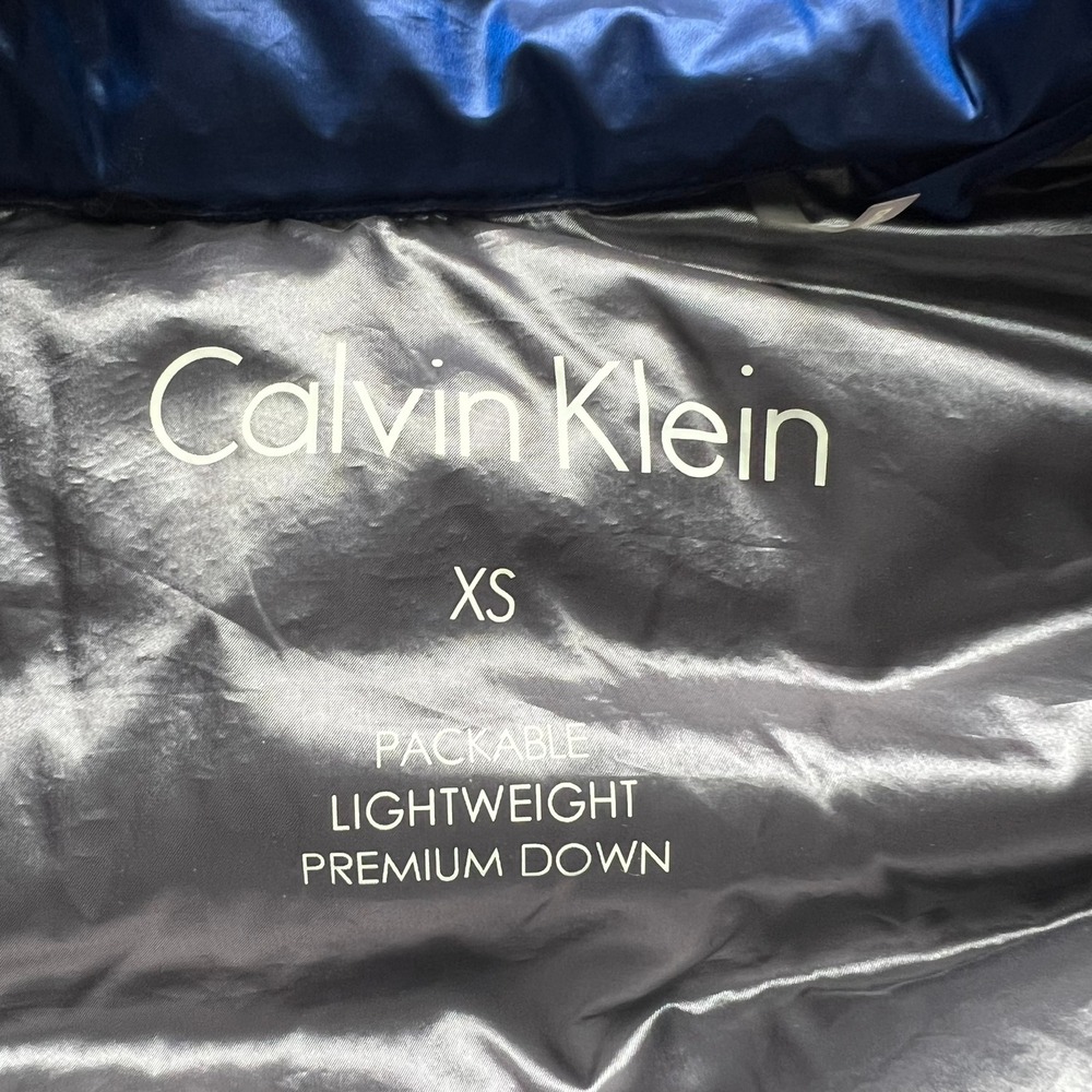 Calvin Klein Womens Packable Lightweight Premium Down Puffer Jacket Blue XS - Picture 4 of 8